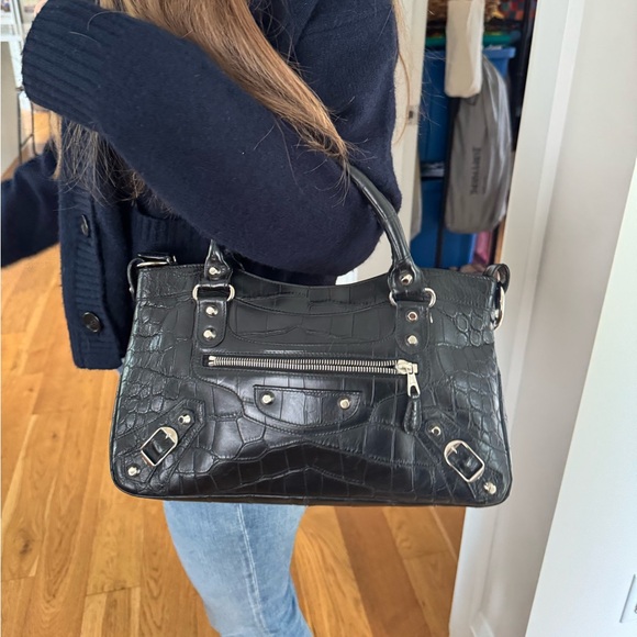 Balenciaga First Croc-Embossed Handbag - Picture 14 of 16